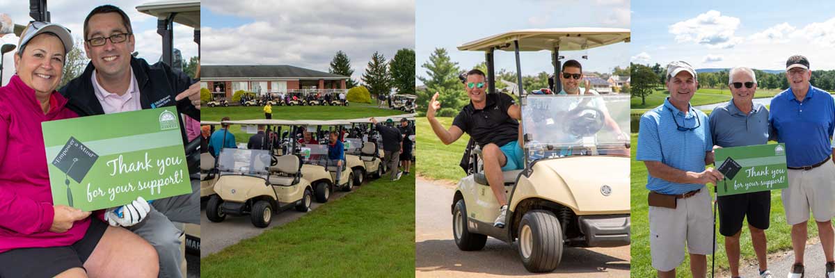 A collage of the Alumni Golf Tournament over the years