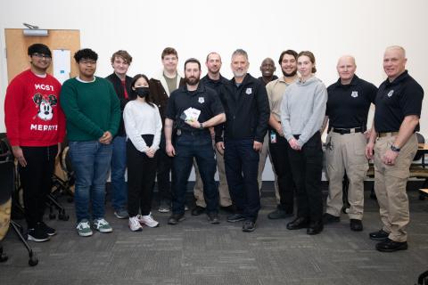 Campus Police and SGA Donation Group Photo